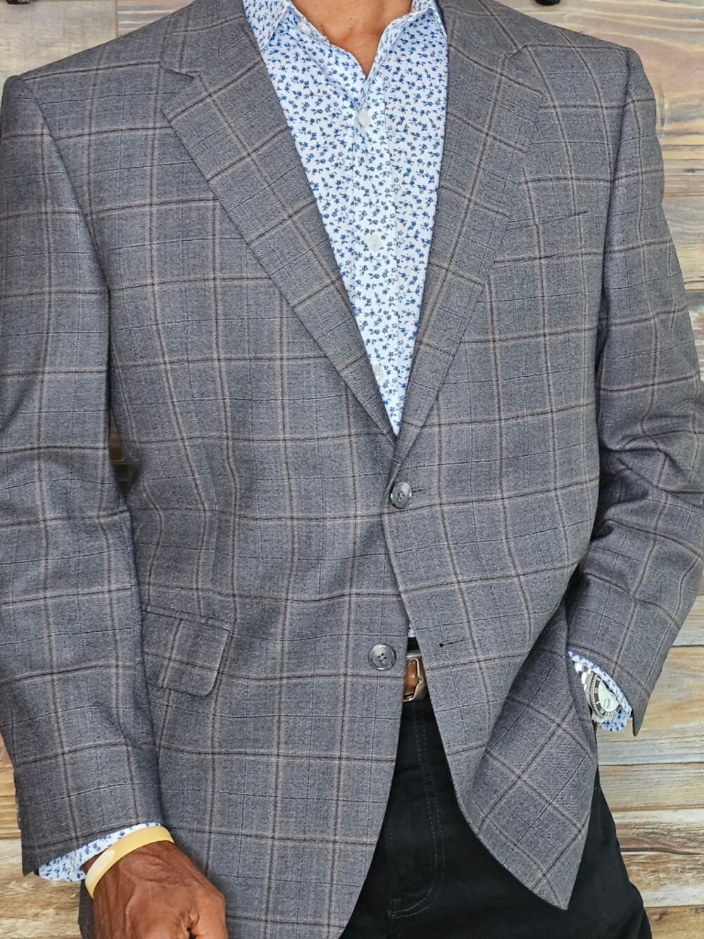 Jos. A. Bank Signature Collection Wool Windowpane Blazer Jacket 40S
